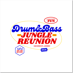 Drum and Bass Jungle Reunion Vintage DnB Retro DJ Posters and Art